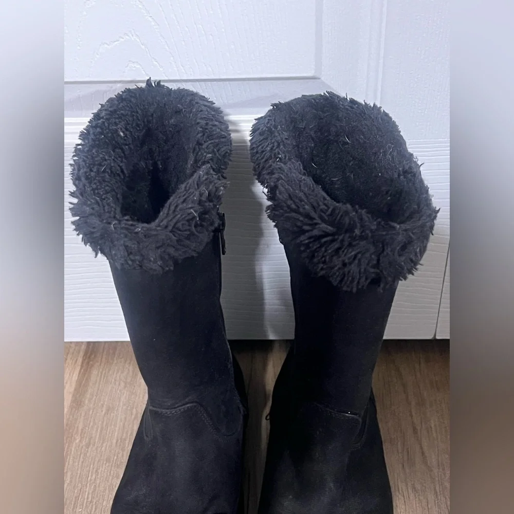 Kids Cat & Jack Black Faux-Fur Mid-Calf Winter Boots
